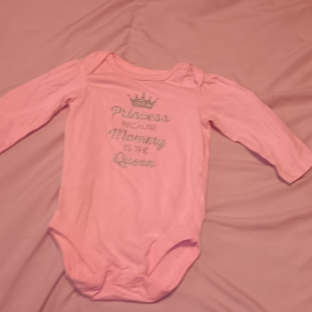 Princess because Mommy is Queen Long Sleeve Oneies